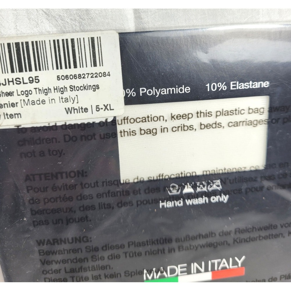 Sofsy Thigh High Tights Pantyhose Made in Italy Stella-Rose 5 White XL 15 Den - Picture 2 of 3